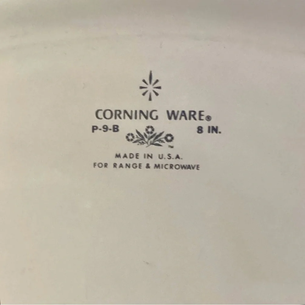 CorningWare Blue Cornflower 8” Casserole Baking Dish P-9-B-no lid USA